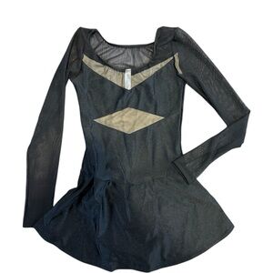 Mondor Figure Skating Dress, Black with sheer cutouts, Ladies Sz M